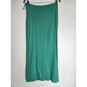 Honey Punch Long Pencil Skirt Side Slit Lightweight Size Medium Green Summer